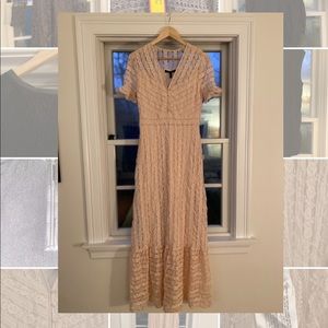 NWT BCBG pink lace maxi dress